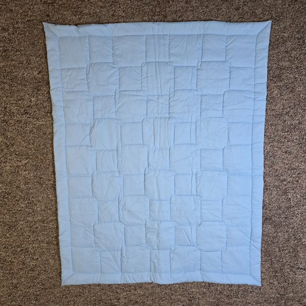 Baby Quilt Handmade Boy's Blue Crib Blanket 33½